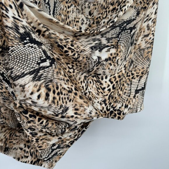Chico's 3 Women's Animal Print V-Neck satin Poncho Top blouse Size XL - Picture 12 of 15